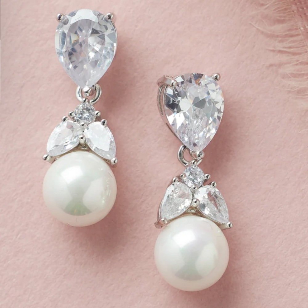 Pearl Drop Bridal Earrings